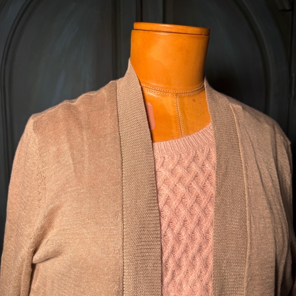 100%Linen, Women's Tan Sweater Cardigan - Picture 8 of 16
